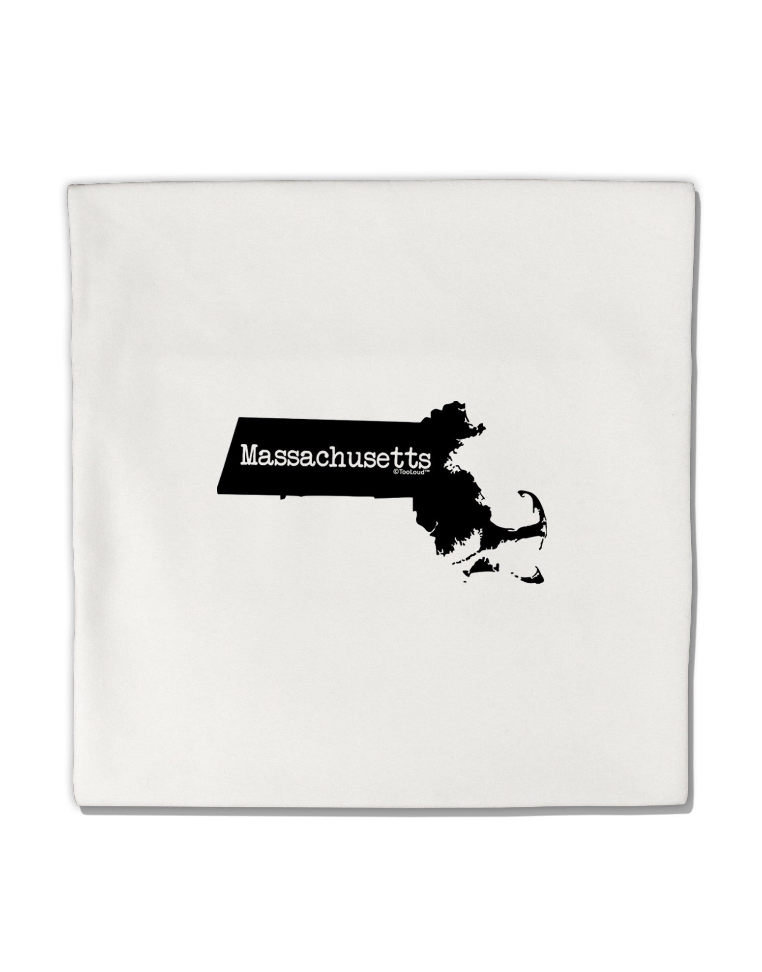 Massachusetts - United States Shape Micro Fleece 14"x14" Pillow Sham-Pillow Sham-TooLoud-White-Davson Sales