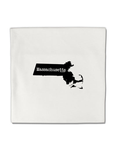 Massachusetts - United States Shape Micro Fleece 14&#x22;x14&#x22; Pillow Sham-Pillow Sham-TooLoud-White-Davson Sales