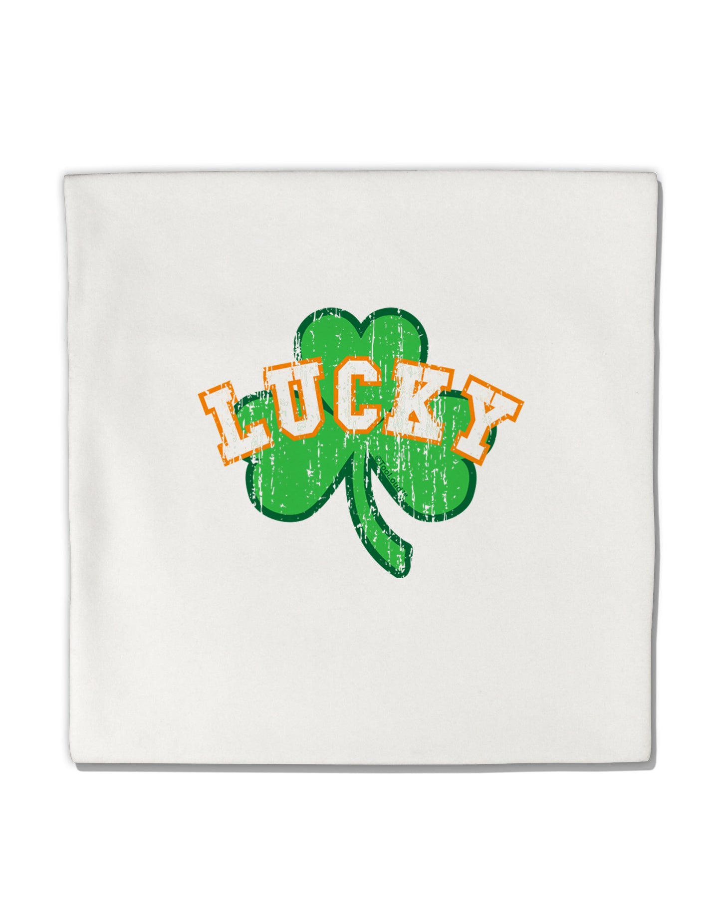 Lucky Shamrock Design Distressed Micro Fleece 14"x14" Pillow Sham by TooLoud-Pillow Sham-TooLoud-White-Davson Sales