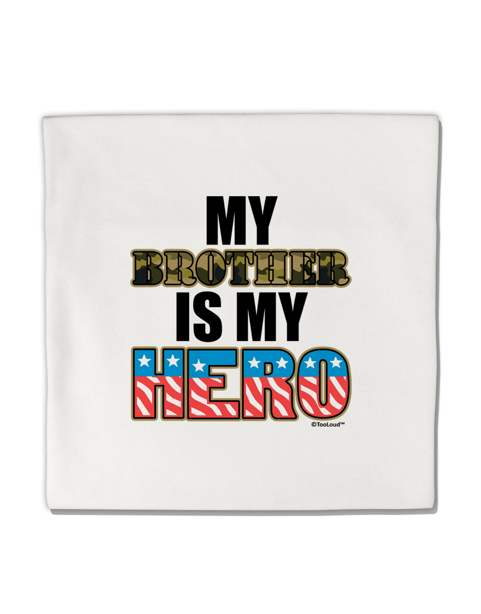 My Brother is My Hero - Armed Forces Micro Fleece 14"x14" Pillow Sham by TooLoud-Pillow Sham-TooLoud-White-Davson Sales