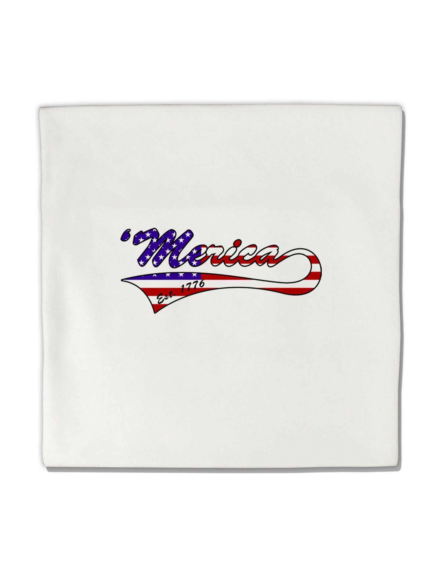 Merica Established 1776 - American Flag Style Micro Fleece 14"x14" Pillow Sham by TooLoud-Pillow Sham-TooLoud-White-Davson Sales