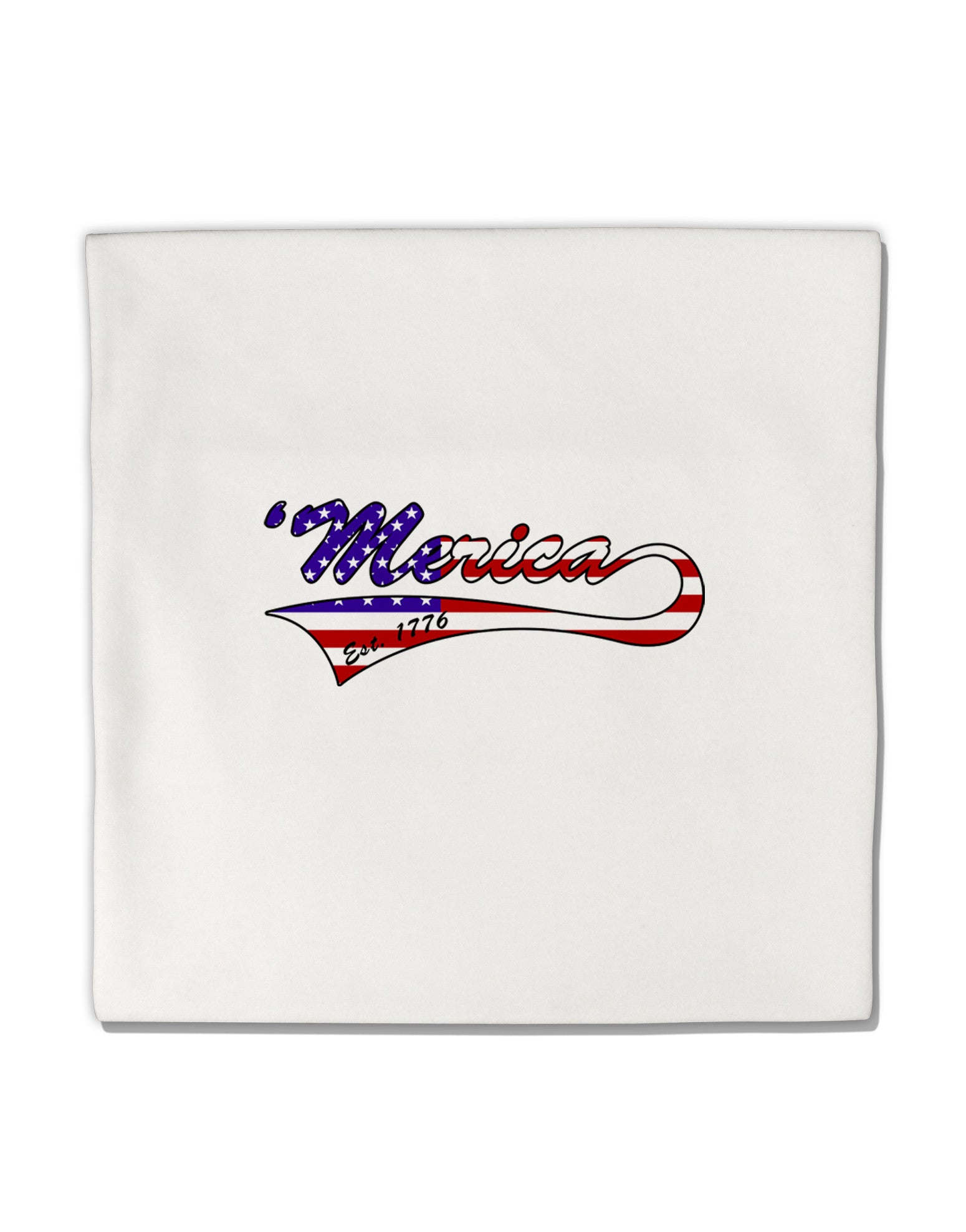 Merica Established 1776 - American Flag Style Micro Fleece 14"x14" Pillow Sham by TooLoud-Pillow Sham-TooLoud-White-Davson Sales