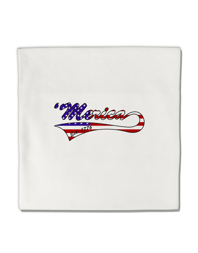 Merica Established 1776 - American Flag Style Micro Fleece 14&#x22;x14&#x22; Pillow Sham by TooLoud-Pillow Sham-TooLoud-White-Davson Sales