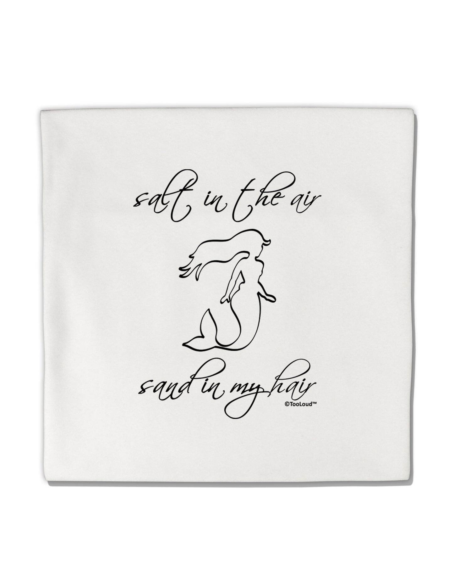 Salt in the Air Sand in My Hair - Mermaid Micro Fleece 14"x14" Pillow Sham-Pillow Sham-TooLoud-White-Davson Sales