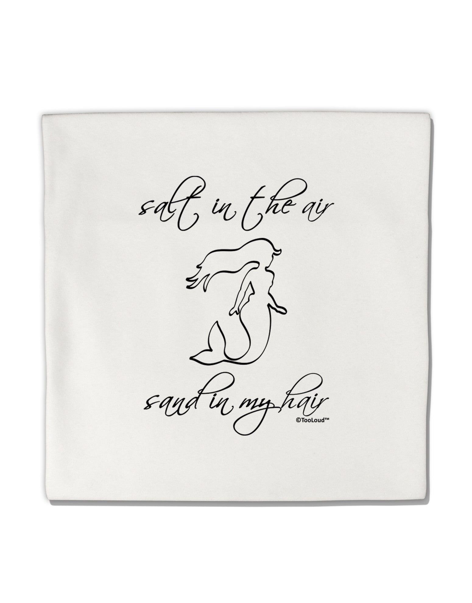 Salt in the Air Sand in My Hair - Mermaid Micro Fleece 14"x14" Pillow Sham-Pillow Sham-TooLoud-White-Davson Sales