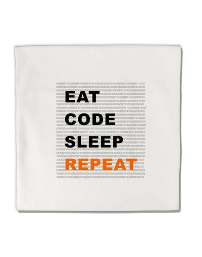 Eat Sleep Code Repeat Micro Fleece 14&#x22;x14&#x22; Pillow Sham by TooLoud-TooLoud-White-Davson Sales