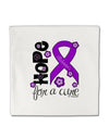 Hope for a Cure - Purple Ribbon Alzheimers Disease - Flowers Micro Fleece 14&#x22;x14&#x22; Pillow Sham-Pillow Sham-TooLoud-White-Davson Sales