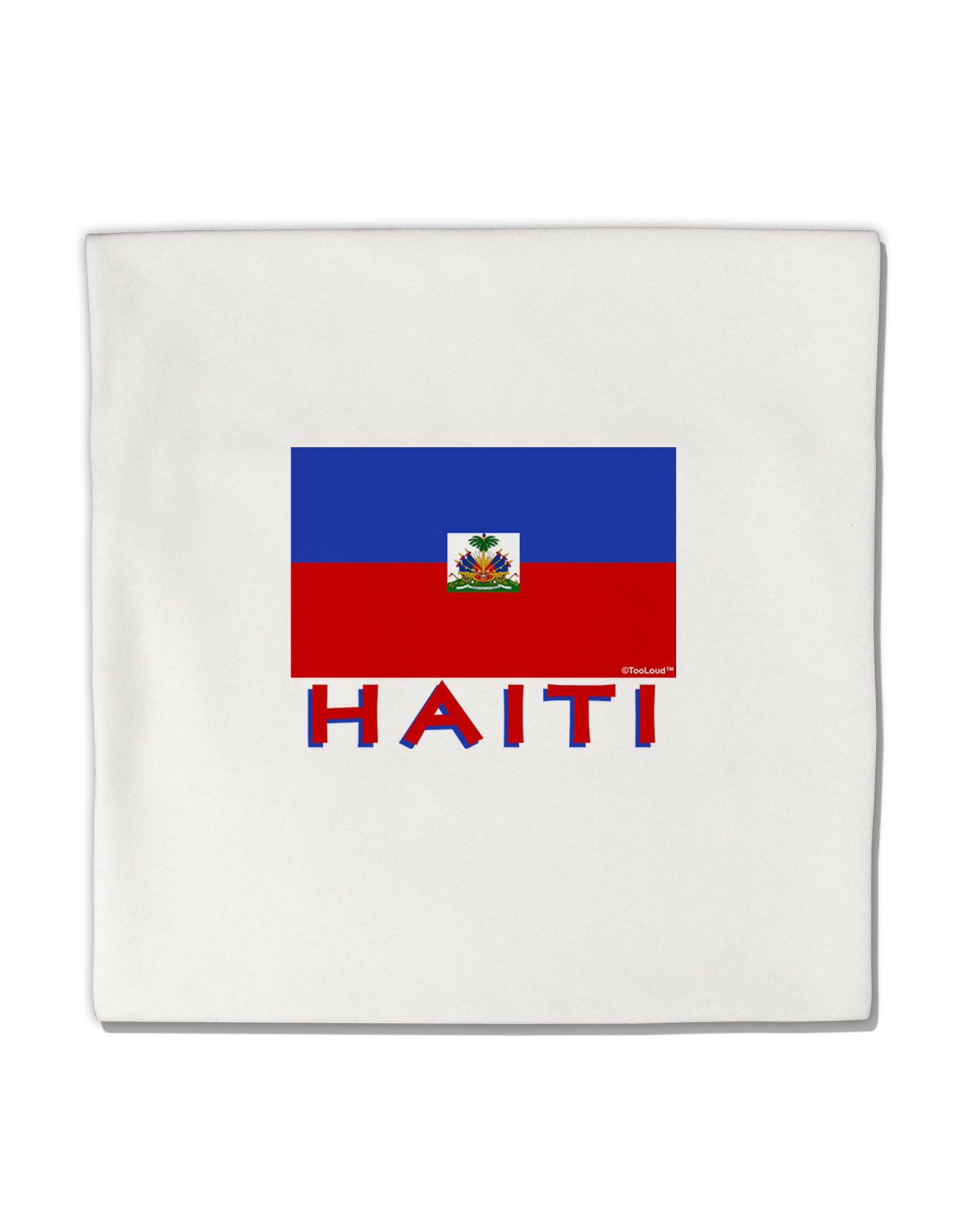 Haiti Flag Micro Fleece 14&#x22;x14&#x22; Pillow Sham by TooLoud-Pillow Sham-TooLoud-White-Davson Sales