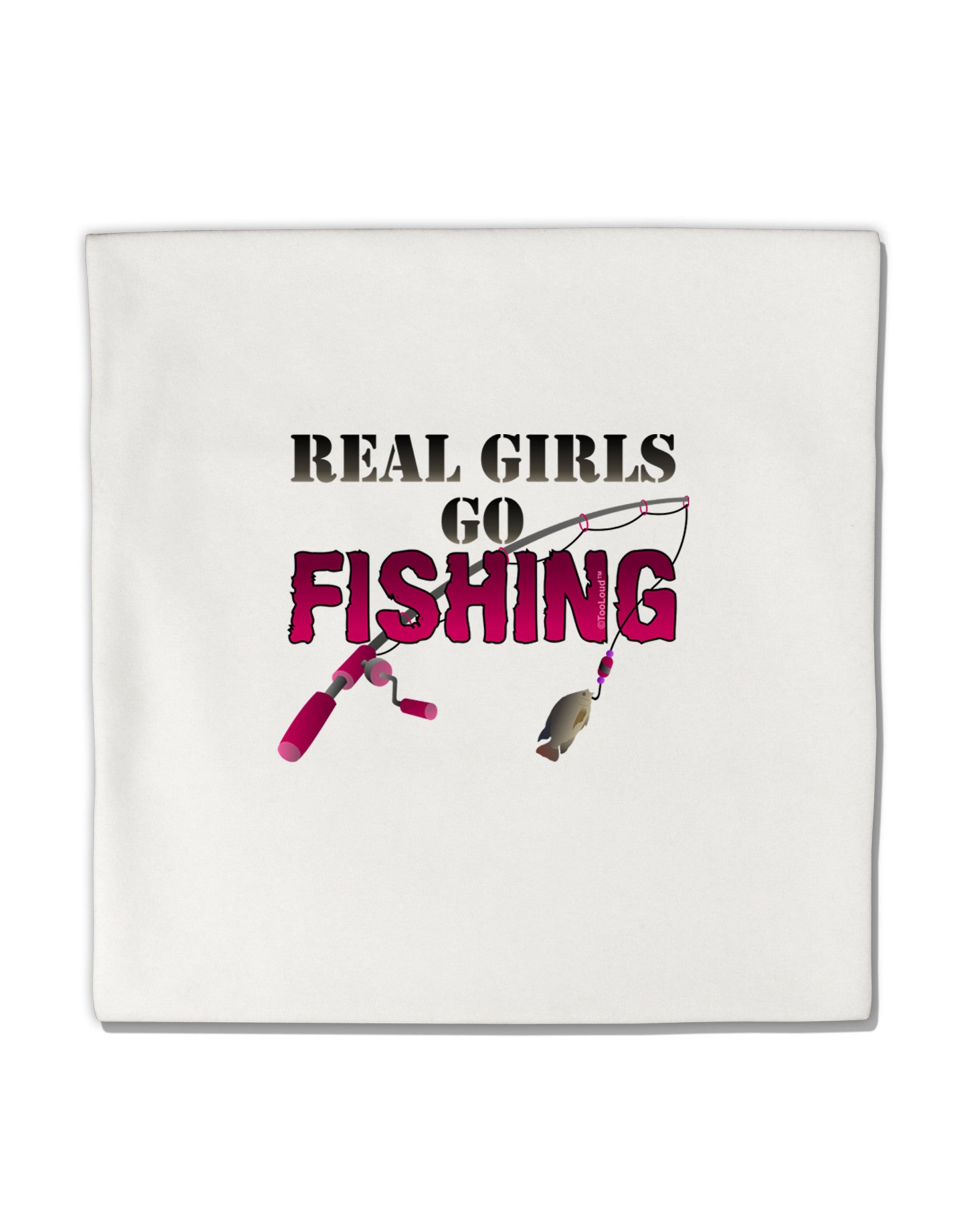 Real Girls Go Fishing Micro Fleece 14"x14" Pillow Sham-Pillow Sham-TooLoud-White-Davson Sales