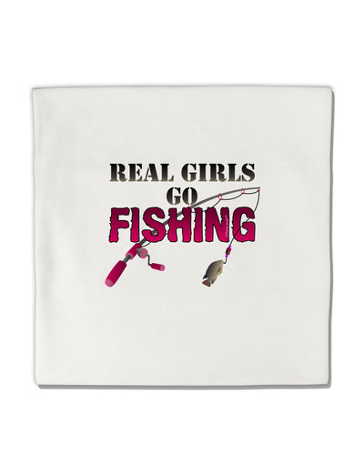 Real Girls Go Fishing Micro Fleece 14&#x22;x14&#x22; Pillow Sham-Pillow Sham-TooLoud-White-Davson Sales