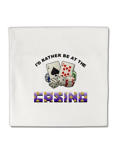 I'd Rather Be At The Casino Funny Micro Fleece 14&#x22;x14&#x22; Pillow Sham by TooLoud-Pillowcases & Shams-TooLoud-White-Davson Sales