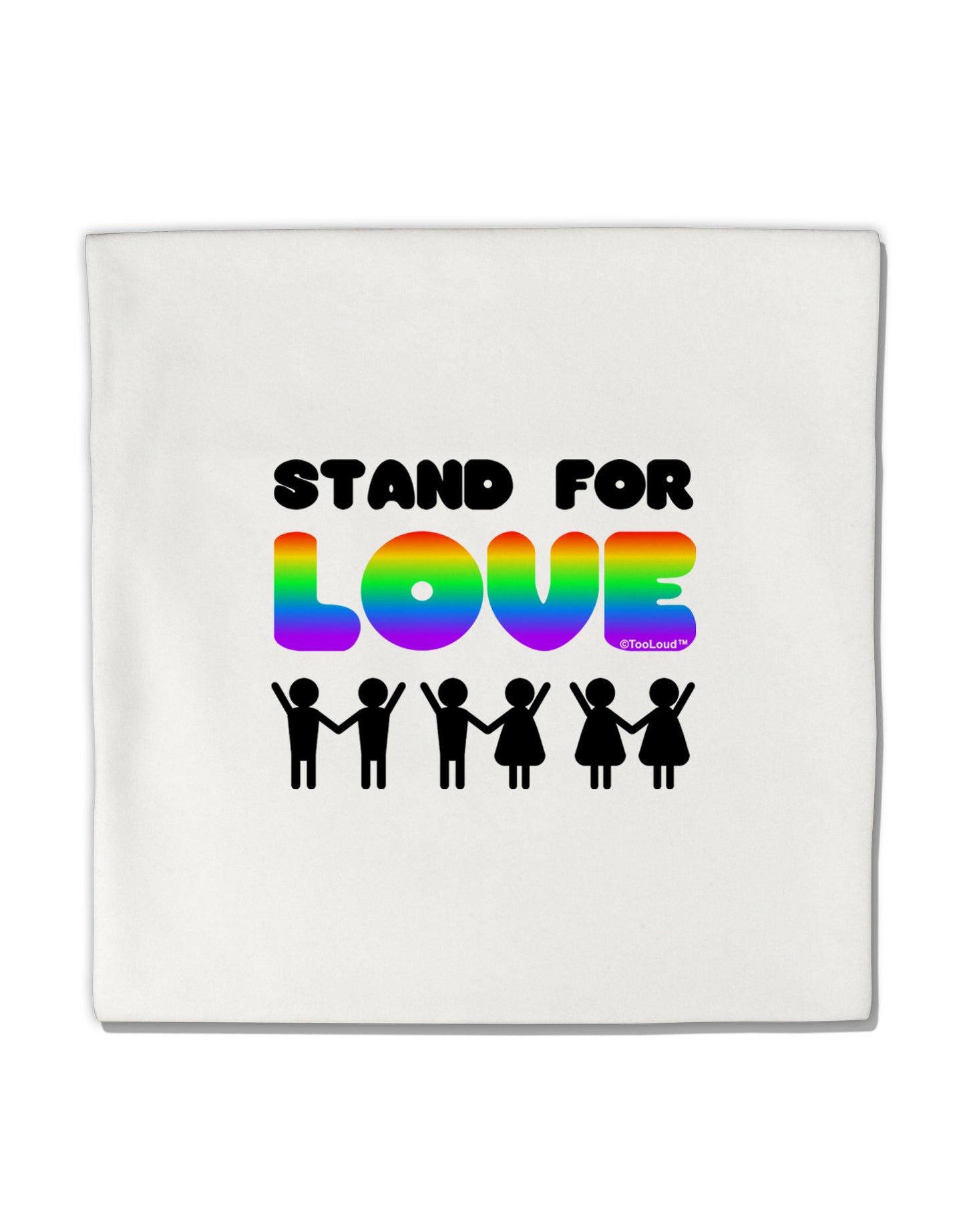 Stand For Love Rainbow Micro Fleece 14&#x22;x14&#x22; Pillow Sham-Pillow Sham-TooLoud-White-Davson Sales