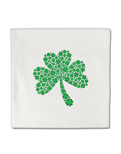 St. Patrick's Day Shamrock Design - Shamrocks Micro Fleece 14&#x22;x14&#x22; Pillow Sham by TooLoud-Pillow Sham-TooLoud-White-Davson Sales