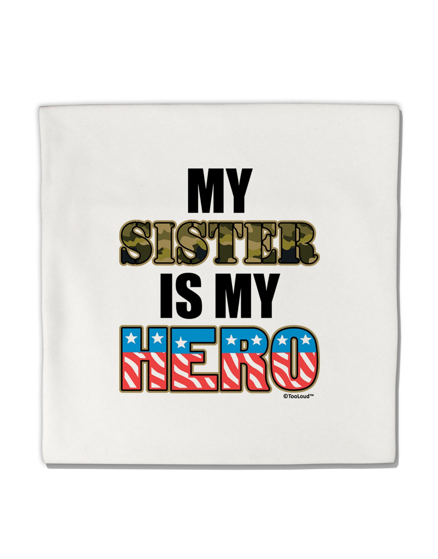 My Sister is My Hero - Armed Forces Micro Fleece 14"x14" Pillow Sham by TooLoud-Pillow Sham-TooLoud-White-Davson Sales