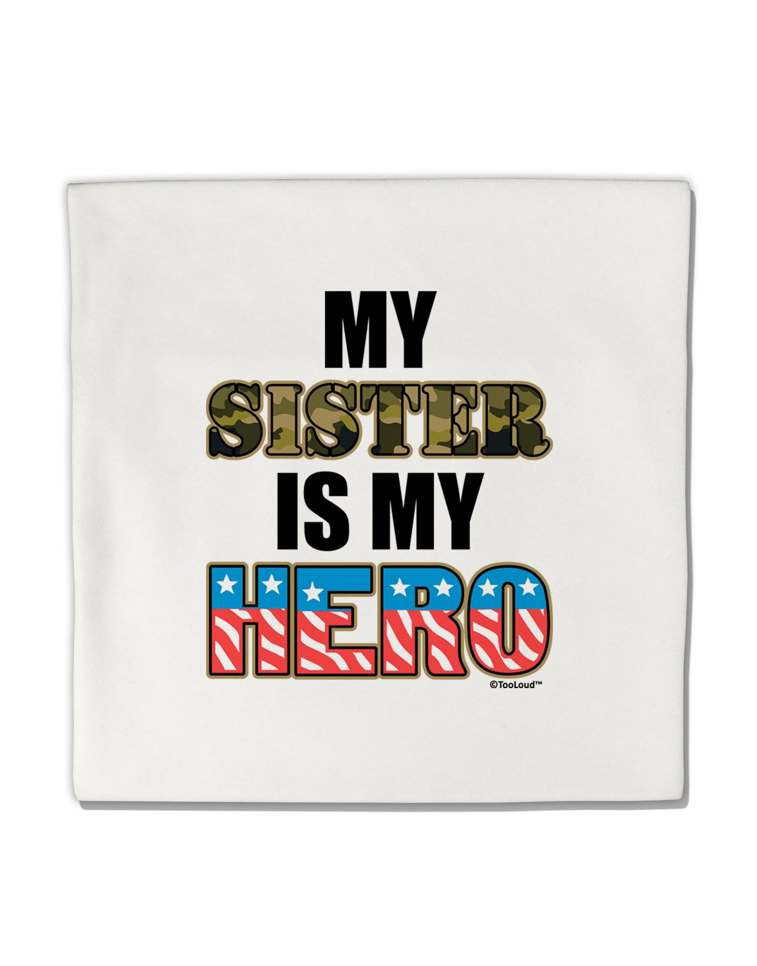 My Sister is My Hero - Armed Forces Micro Fleece 14"x14" Pillow Sham by TooLoud-Pillow Sham-TooLoud-White-Davson Sales