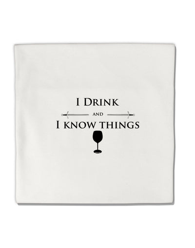 I Drink and I Know Things funny Micro Fleece 14&#x22;x14&#x22; Pillow Sham by TooLoud-Pillow Sham-TooLoud-White-Davson Sales