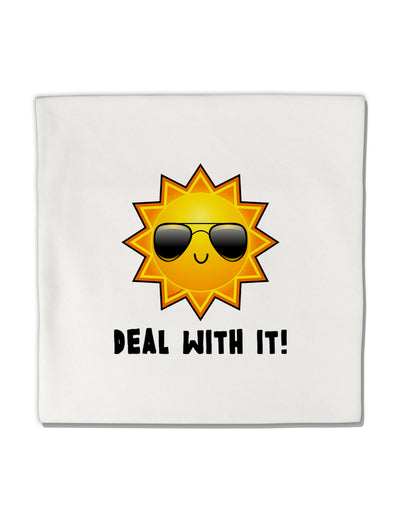 Deal With It Cute Sun Micro Fleece 14&#x22;x14&#x22; Pillow Sham by TooLoud-Pillow Sham-TooLoud-White-Davson Sales