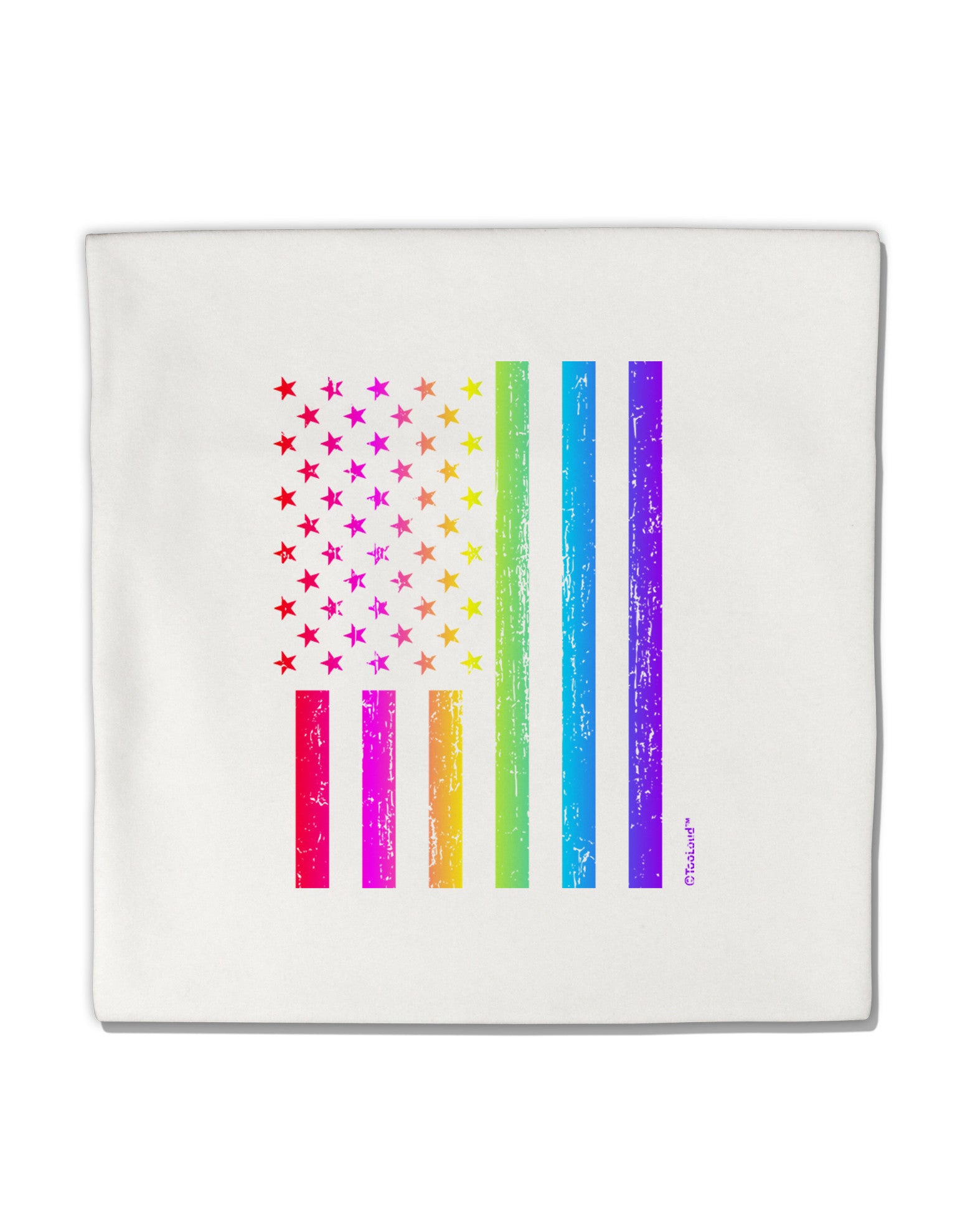 American Pride - Rainbow Flag Micro Fleece 14&#x22;x14&#x22; Pillow Sham-Pillow Sham-TooLoud-White-Davson Sales