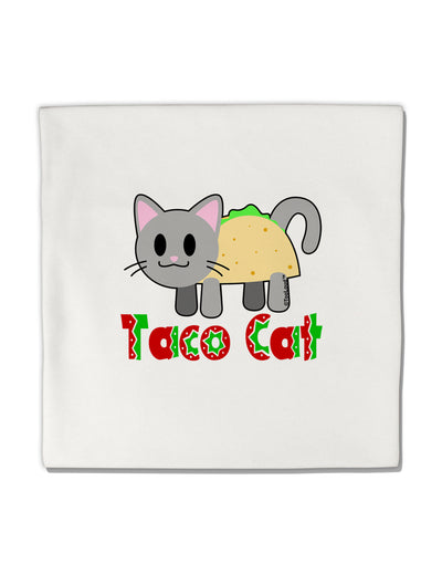 Cute Taco Cat Design Text Micro Fleece 14&#x22;x14&#x22; Pillow Sham by TooLoud-Pillow Sham-TooLoud-White-Davson Sales