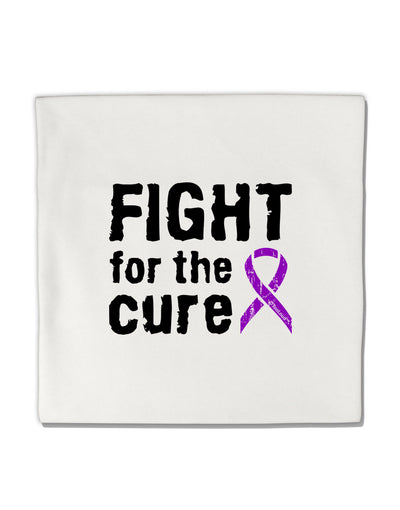 Fight for the Cure - Purple Ribbon Alzheimers Disease Micro Fleece 14&#x22;x14&#x22; Pillow Sham-Pillow Sham-TooLoud-White-Davson Sales