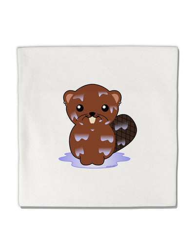 Cute Wet Beaver Micro Fleece 14&#x22;x14&#x22; Pillow Sham-Pillow Sham-TooLoud-White-Davson Sales