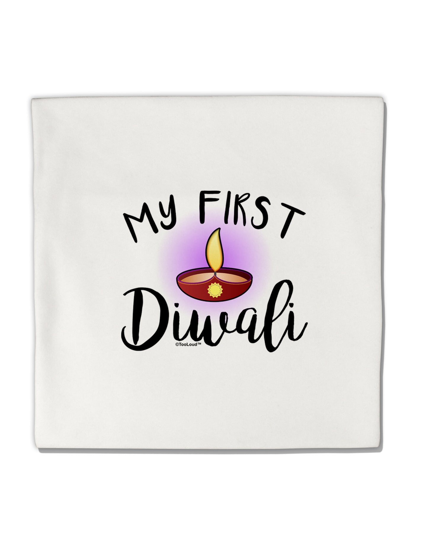 My First Diwali Micro Fleece 14"x14" Pillow Sham by TooLoud-Pillow Sham-TooLoud-White-Davson Sales