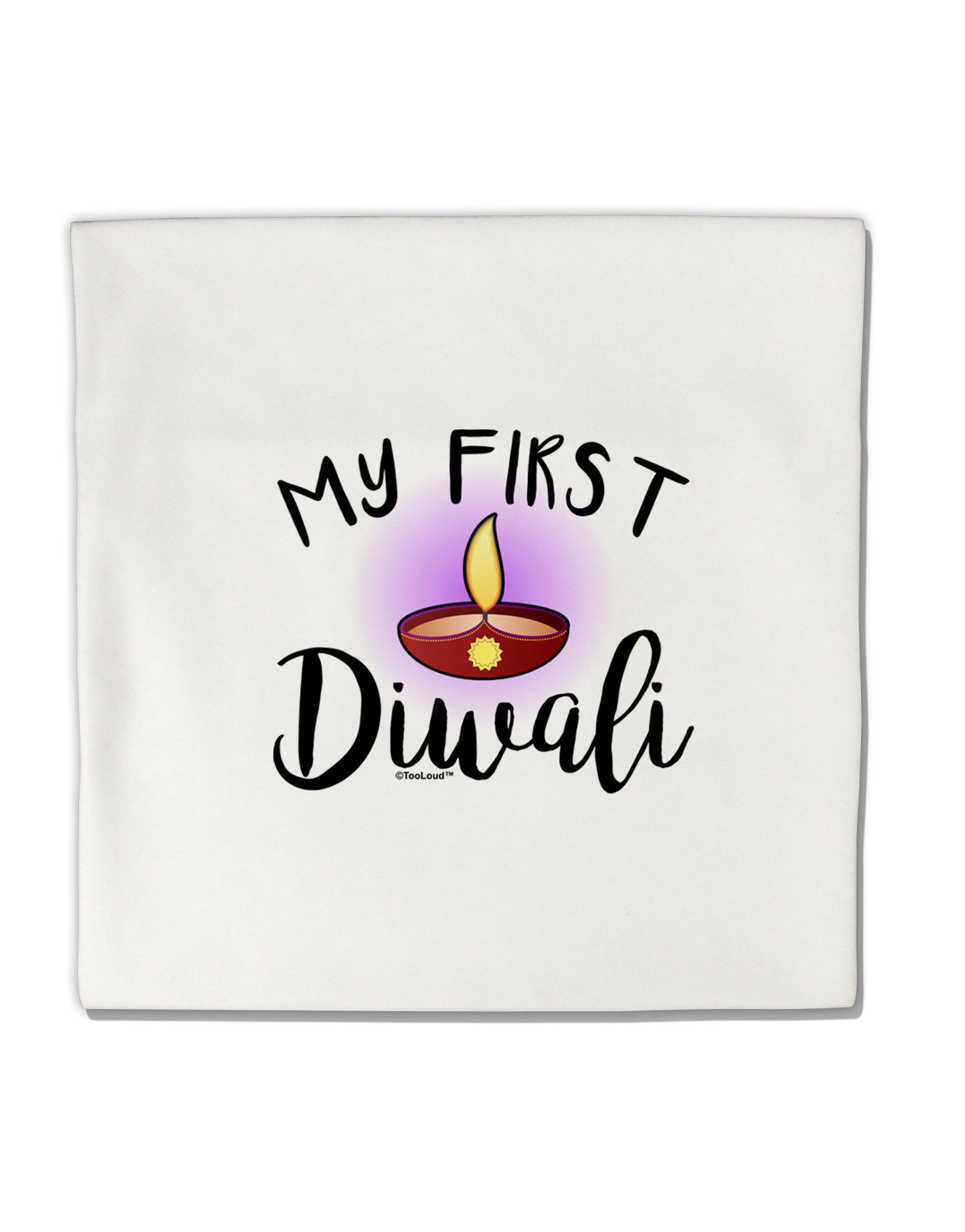 My First Diwali Micro Fleece 14"x14" Pillow Sham by TooLoud-Pillow Sham-TooLoud-White-Davson Sales