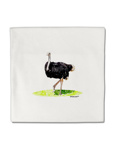 Ostrich Watercolor Micro Fleece 14&#x22;x14&#x22; Pillow Sham-Pillow Sham-TooLoud-White-Davson Sales