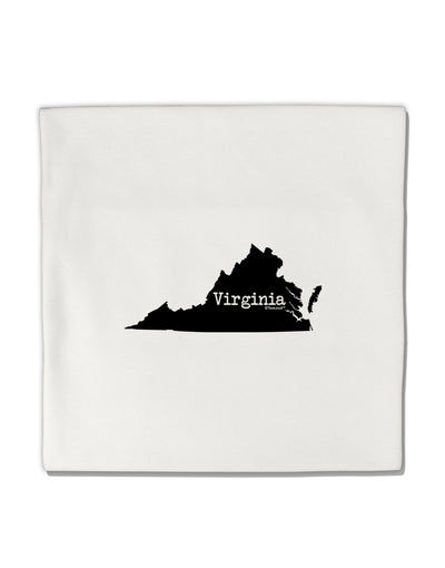 Virginia - United States Shape Micro Fleece 14&#x22;x14&#x22; Pillow Sham by TooLoud-Pillow Sham-TooLoud-White-Davson Sales