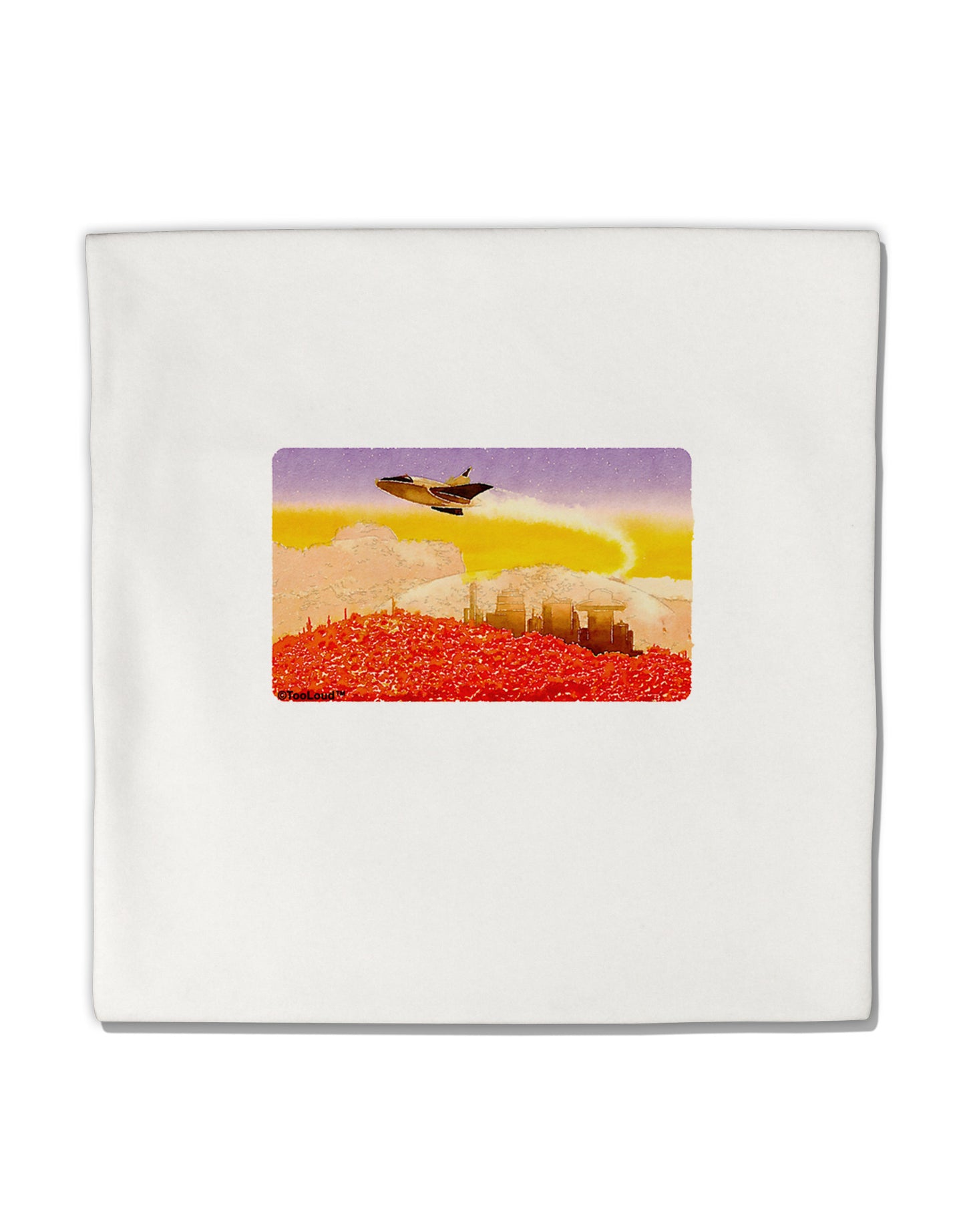 Planet Mars Watercolor Micro Fleece 14&#x22;x14&#x22; Pillow Sham-Pillow Sham-TooLoud-White-Davson Sales