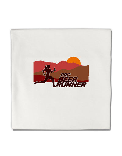 Pro Beer Runner Woman Micro Fleece 14&#x22;x14&#x22; Pillow Sham-Pillow Sham-TooLoud-White-Davson Sales