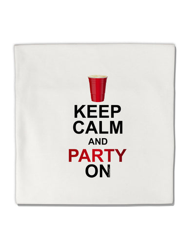 Keep Calm - Party Beer Micro Fleece 14&#x22;x14&#x22; Pillow Sham-Pillow Sham-TooLoud-White-Davson Sales