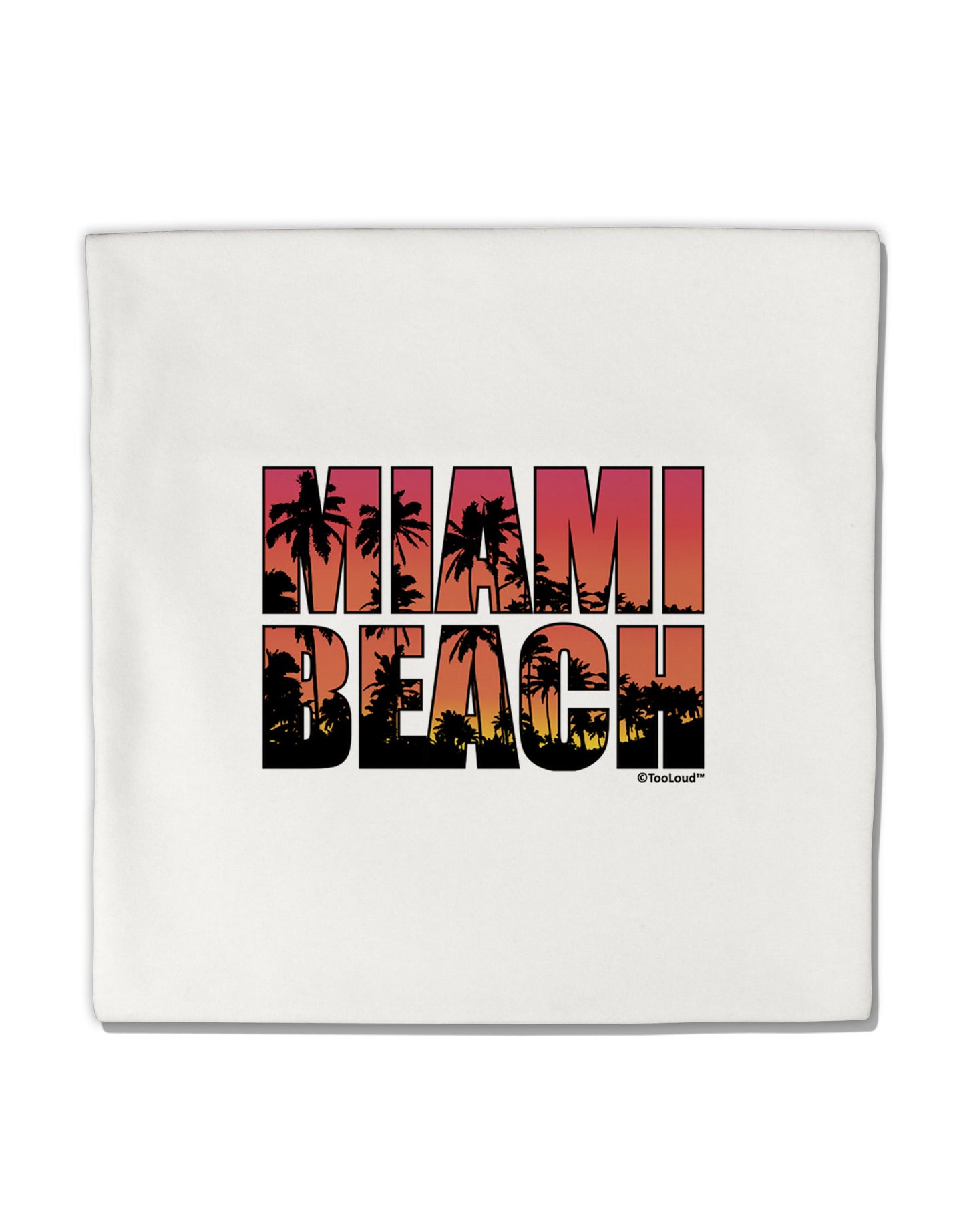 Miami Beach - Sunset Palm Trees Micro Fleece 14"x14" Pillow Sham by TooLoud-Pillow Sham-TooLoud-White-Davson Sales