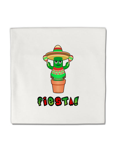 Fiesta Cactus Poncho Text Micro Fleece 14&#x22;x14&#x22; Pillow Sham by TooLoud-Pillow Sham-TooLoud-White-Davson Sales