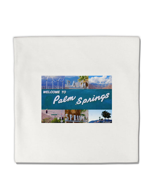 Welcome to Palm Springs Collage Micro Fleece 14"x14" Pillow Sham-Pillow Sham-TooLoud-White-Davson Sales