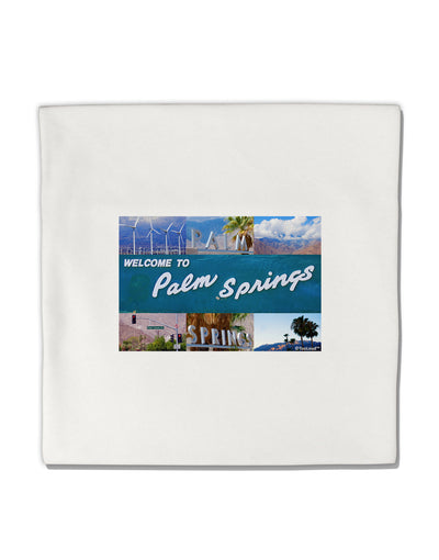 Welcome to Palm Springs Collage Micro Fleece 14&#x22;x14&#x22; Pillow Sham-Pillow Sham-TooLoud-White-Davson Sales