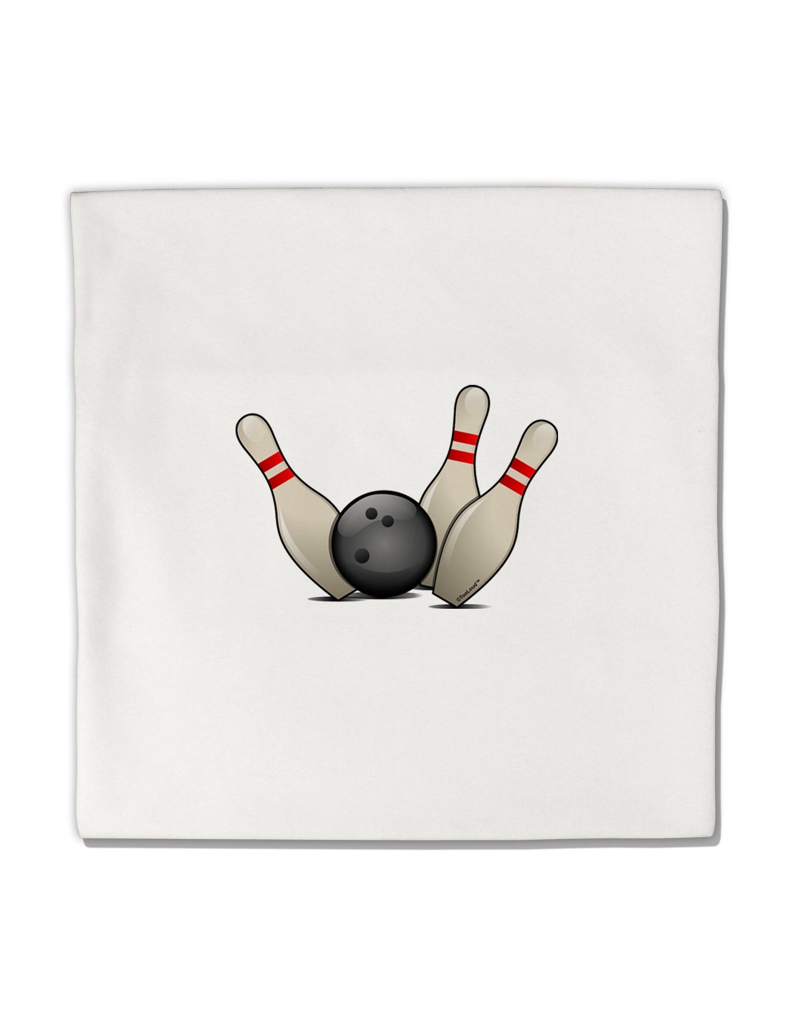 Bowling Ball with Pins Micro Fleece 14&#x22;x14&#x22; Pillow Sham-Pillow Sham-TooLoud-White-Davson Sales