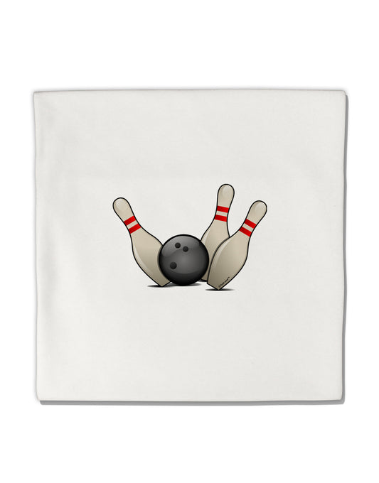 Bowling Ball with Pins Micro Fleece 14&#x22;x14&#x22; Pillow Sham-Pillow Sham-TooLoud-White-Davson Sales