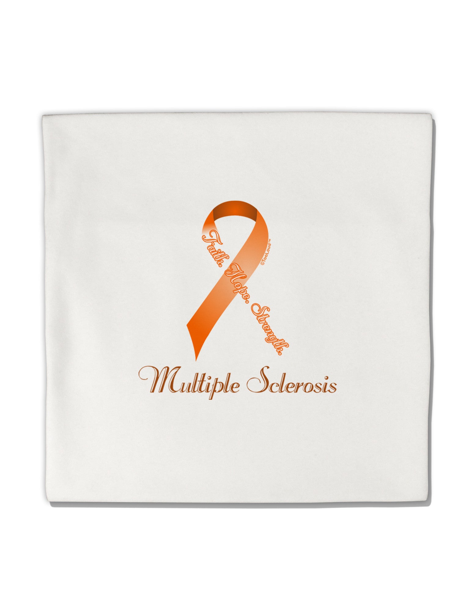 MS - Faith Hope Strength Micro Fleece 14"x14" Pillow Sham-Pillow Sham-TooLoud-White-Davson Sales