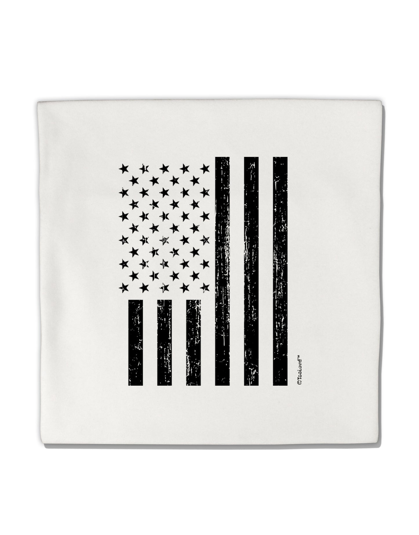 Stamp Style American Flag - Distressed Micro Fleece 14"x14" Pillow Sham by TooLoud-Pillow Sham-TooLoud-White-Davson Sales