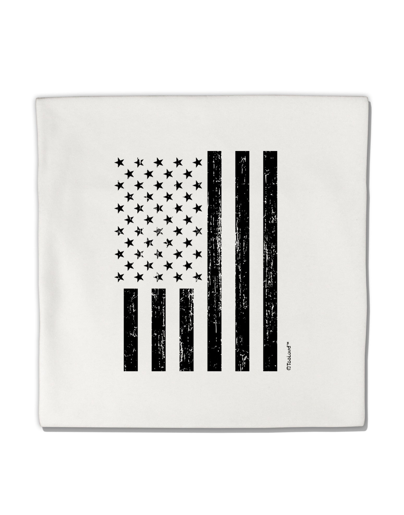 Stamp Style American Flag - Distressed Micro Fleece 14"x14" Pillow Sham by TooLoud-Pillow Sham-TooLoud-White-Davson Sales