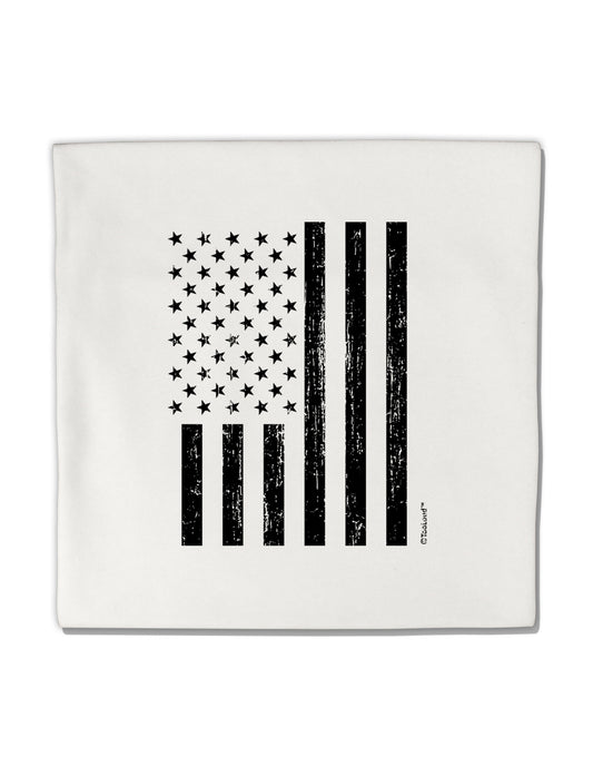Stamp Style American Flag - Distressed Micro Fleece 14"x14" Pillow Sham by TooLoud-Pillow Sham-TooLoud-White-Davson Sales