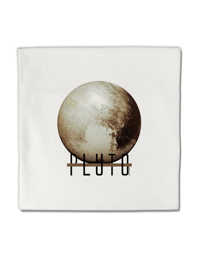 Planet Pluto Text Micro Fleece 14&#x22;x14&#x22; Pillow Sham by TooLoud-Pillow Sham-TooLoud-White-Davson Sales