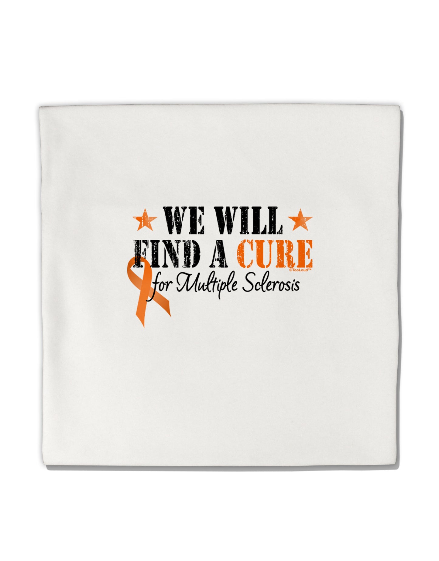 MS - We Will Find A Cure Micro Fleece 14"x14" Pillow Sham-Pillow Sham-TooLoud-White-Davson Sales