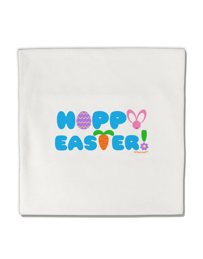 Cute Decorative Hoppy Easter Design Micro Fleece 14&#x22;x14&#x22; Pillow Sham by TooLoud-Pillow Sham-TooLoud-White-Davson Sales