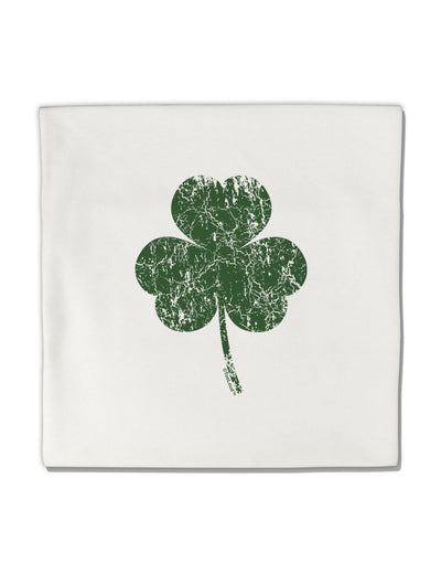 Distressed Traditional Irish Shamrock Micro Fleece 14&#x22;x14&#x22; Pillow Sham-Pillow Sham-TooLoud-White-Davson Sales