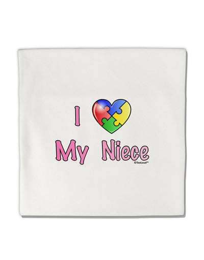 I Heart My Niece - Autism Awareness Micro Fleece 14&#x22;x14&#x22; Pillow Sham by TooLoud-Pillow Sham-TooLoud-White-Davson Sales