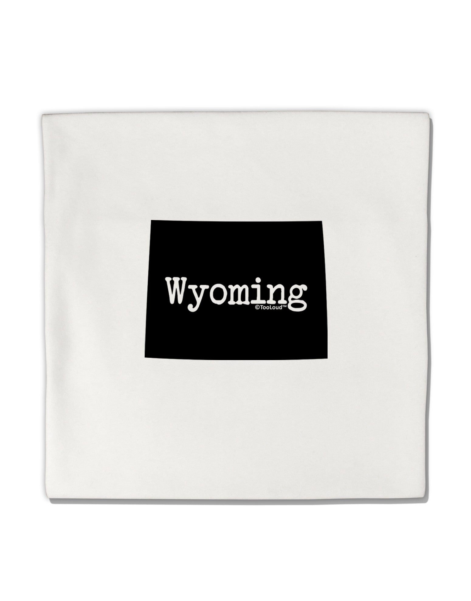 Wyoming - United States Shape Micro Fleece 14"x14" Pillow Sham-Pillow Sham-TooLoud-White-Davson Sales