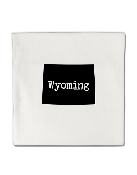 Wyoming - United States Shape Micro Fleece 14"x14" Pillow Sham-Pillow Sham-TooLoud-White-Davson Sales