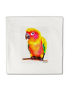 Sun Conure Parrot Watercolor Micro Fleece 14&#x22;x14&#x22; Pillow Sham-Pillow Sham-TooLoud-White-Davson Sales